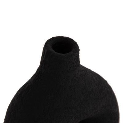 TABLE DECORATIVE VASE DECANT HM4667.01M TERRACOTA IN BLACK--17x6.5x20Hcm.