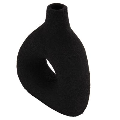 TABLE DECORATIVE VASE DECANT HM4667.01M TERRACOTA IN BLACK--17x6.5x20Hcm.