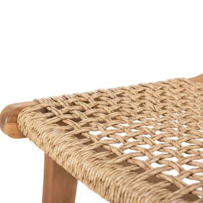 БАР СТОЛ С ОБЛЕГАЛКА NESHA HM9381.11 ТИКОВО ДЪРВО И ВИРО ВЪЖЕ 46x53x96 см.