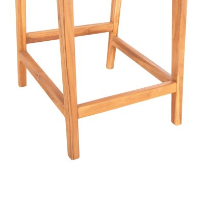 БАР СТОЛ С ОБЛЕГАЛКА NESHA HM9381.11 ТИКОВО ДЪРВО И ВИРО ВЪЖЕ 46x53x96 см.