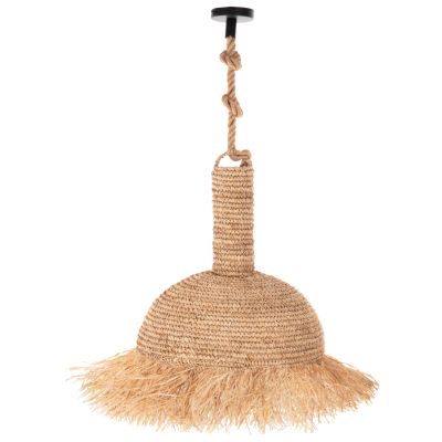 CEILING PENDANT LUMINAIRE SET HM11924 ROPE AND DRIED PALM LEAF FIBERS Φ52.5Χ160H cm.