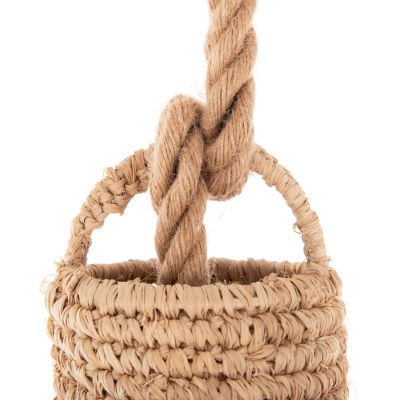 CEILING PENDANT LUMINAIRE SET HM11924 ROPE AND DRIED PALM LEAF FIBERS Φ52.5Χ160H cm.