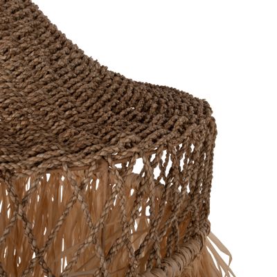 CEILING PENDANT LAMP HM7820 PALM LEAF FIBERS AND SEAGRASS FRINGES IN NATURAL Φ62x42Hcm.