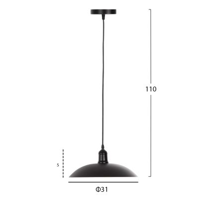 CEILING PENDANT LAMP HM4135 BLACK METAL CAP Φ31x110H cm.