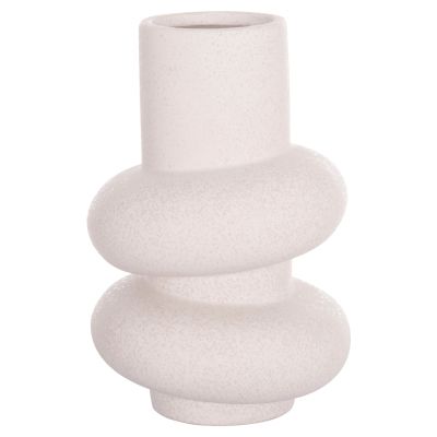 CERAMIC TABLE DECOR ROOK HM4627.01 OFF WHITE WITH CRYSTALLISATION Φ16x25,5Hcm.