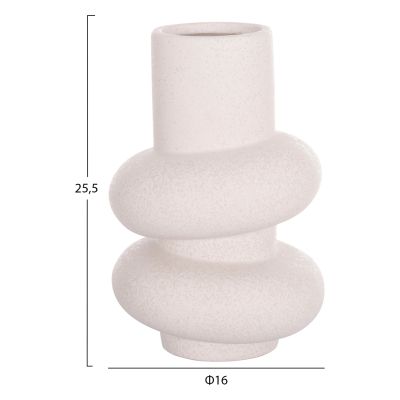 CERAMIC TABLE DECOR ROOK HM4627.01 OFF WHITE WITH CRYSTALLISATION Φ16x25,5Hcm.