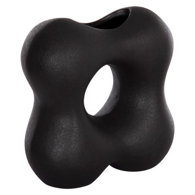 CERAMIC TABLE DECOR SEBOR HM4594.02 MATTE BLACK 18x9x18Hcm.