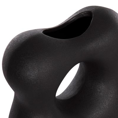 CERAMIC TABLE DECOR SEBOR HM4594.02 MATTE BLACK 18x9x18Hcm.