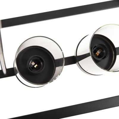 CEILING PENDANT LAMP HM4082 BLACK AND GLASS 80x25x23,5-85H cm.