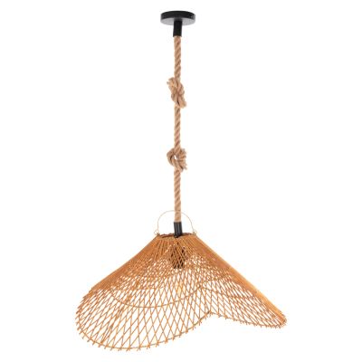 CEILING PENDANT LUMINAIRE SET HM11925.01 ROPE AND NATURAL RATTAN Φ58.5Χ131H cm.