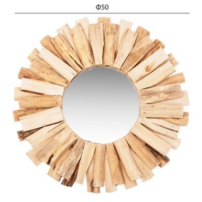 WALL MIRROR HM7719 DRIFTWOOD NATURAL 50X5X50H