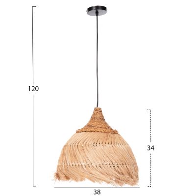 CEILING PENDANT MENDONG GRASS FIBERS IN NATURAL COLOR Φ38x34-120Hcm.HM7776