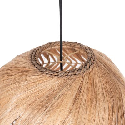 CEILING PENDANT SPHERICAL MADE OF ABACA FIBERS IN NATURAL COLOR Φ45x45-80Hcm.HM7769