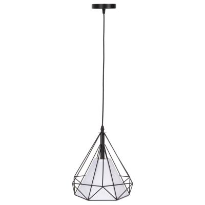 CEILING PENDANT LAMP HM4065 BLACK METAL CAP-WHITE LIGHT BULB COVER 25x25x125Yεκ.