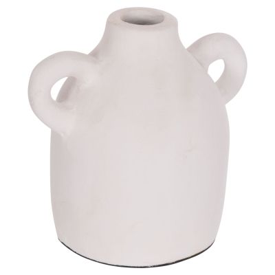 DECORATIVE VASE SERIES CLAYVON HM4407 TERRACOTTA IN WHITE COLOR 20x12x19Hcm.
