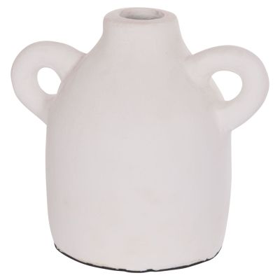 DECORATIVE VASE SERIES CLAYVON HM4407 TERRACOTTA IN WHITE COLOR 20x12x19Hcm.