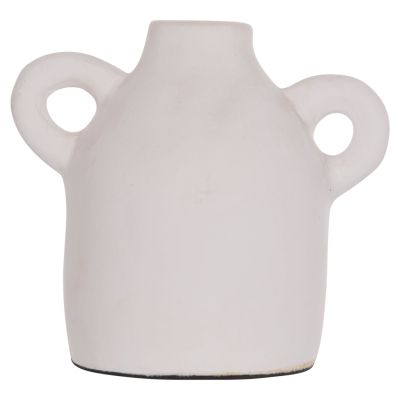 DECORATIVE VASE SERIES CLAYVON HM4407 TERRACOTTA IN WHITE COLOR 20x12x19Hcm.
