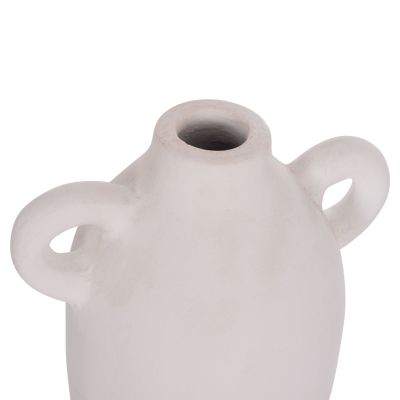 DECORATIVE VASE SERIES CLAYVON HM4407 TERRACOTTA IN WHITE COLOR 20x12x19Hcm.