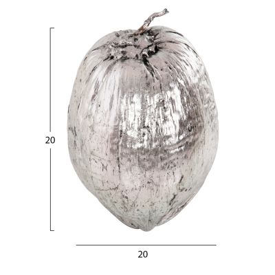 TABLE DECORATION HM4326.04 COCONUT IN SILVER COLOR 20x20x20Hcm.