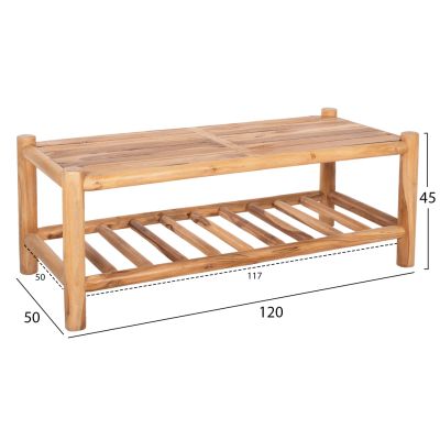 OUTDOOR LOUNGE SET 4PCS EDDARD HM9340 SOLID TEAK NATURAL-WHITE