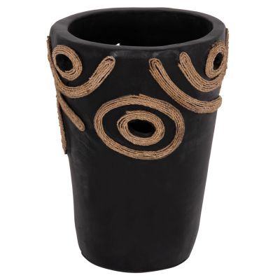 TABLE DECORATIVE VASE DEAN HM4677.01S TERRACOTA IN BLACK--Φ19x25Hcm.
