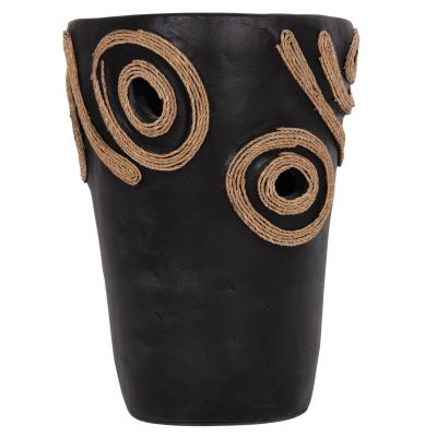 TABLE DECORATIVE VASE DEAN HM4677.01S TERRACOTA IN BLACK--Φ19x25Hcm.