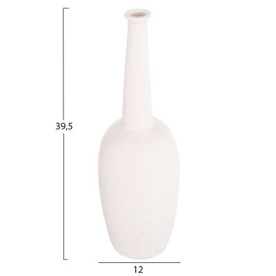 CERAMIC TABLE DECOR ELENDIL HM4591.01 OFF WHITE WITH CRYSTALLIZATION Φ12x39.5Hcm.
