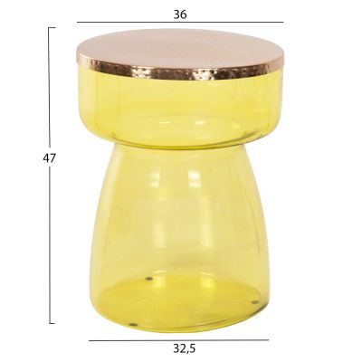 СТРАНИЧНА МАСА RANE HM9731 СВЕТЛО ЗЕЛЕНО СТЪКЛО ПЛОТ-МЕТАЛ В ЗЛАТО Φ36x47Hcm.