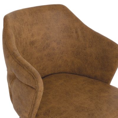 КРЕСЛО ПРОФЕСИОНАЛНО THERESA HM9263.19 ТИП НАБУК ЗЛАТНО ДЪРВО 56x60x84Hcm.