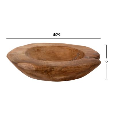 TABLE DECOR BOWL YOKI HM9627 TEAK WOOD Φ29x6Hcm.