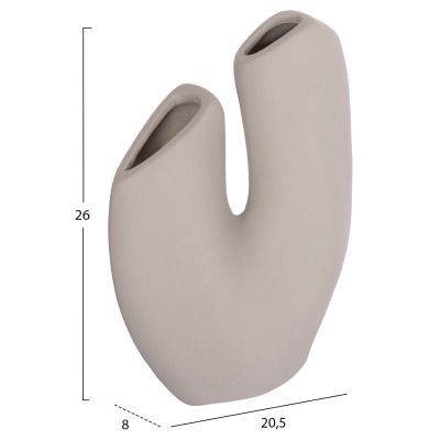 CERAMIC TABLE DECOR ARKEN HM4619.03 GREY MATTE 20.5x8x26Hcm.