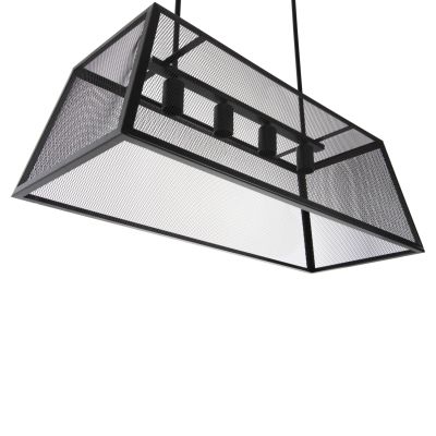CEILING PENDANT LUMINAIRE HM4179 BLACK METAL 4-LIGHT 78x30,5x26Hcm.