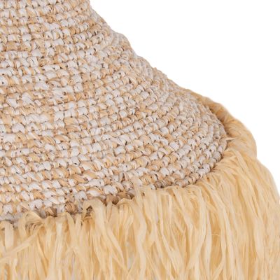 CEILING PENDANT LAMP HM7816 PALM LEAF FIBER FRINGES IN NATURAL COLOR Φ53x45Hcm