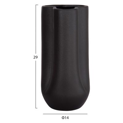CERAMIC TABLE DECOR GLAZE HM4612.02 MATTE BLACK Φ14x29Hcm.