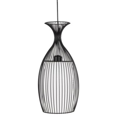CEILING PENDANT LAMP HM4186 BLACK METAL 20x20x131Hcm.