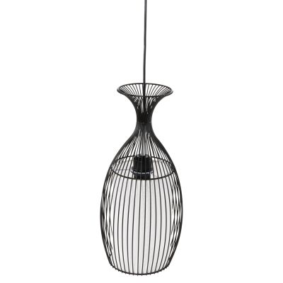 CEILING PENDANT LAMP HM4186 BLACK METAL 20x20x131Hcm.