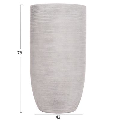 GARDEN PLANTERS CYLINDRICAL SET 3PCS SERIES GARDENER HM4721 FIBERCLAY--IN CEMENT COLOR Φ42.5x78.5Hcm.