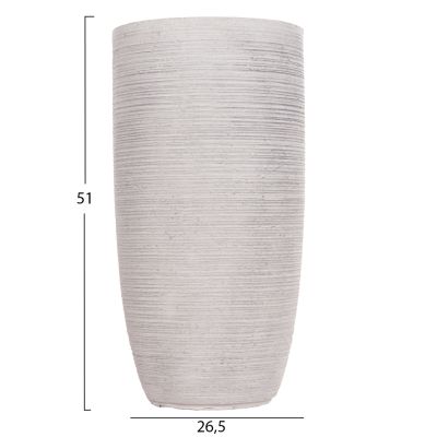 GARDEN PLANTERS CYLINDRICAL SET 3PCS SERIES GARDENER HM4721 FIBERCLAY--IN CEMENT COLOR Φ42.5x78.5Hcm.