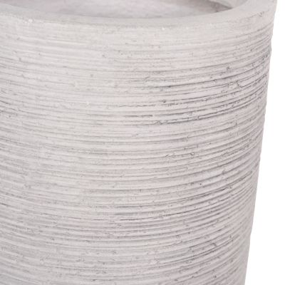 GARDEN PLANTERS CYLINDRICAL SET 3PCS SERIES GARDENER HM4721 FIBERCLAY--IN CEMENT COLOR Φ42.5x78.5Hcm.