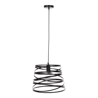 CEILING PENDANT LAMP HM4129 BLACK METAL CYLINDRICAL CAP 22-33x130Hcm.