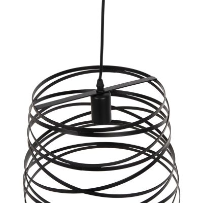 CEILING PENDANT LAMP HM4129 BLACK METAL CYLINDRICAL CAP 22-33x130Hcm.