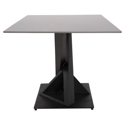 DINING TABLE RECTANGULAR RUBBY HM9849.02 CERAMIC TOP IN BLACK MARBLE-BLACK METAL BASE 180x90x77Hcm.