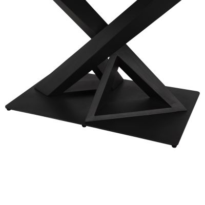 DINING TABLE RECTANGULAR RUBBY HM9849.02 CERAMIC TOP IN BLACK MARBLE-BLACK METAL BASE 180x90x77Hcm.