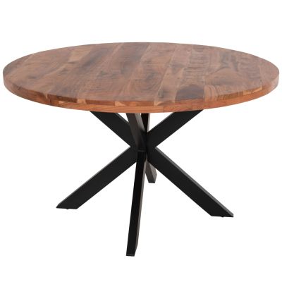 ROUND DINING TABLE MONTANA SUPERIOR HM9904 SOLID ACACIA WOOD TOP 4cm. Φ150Χ79Hcm.