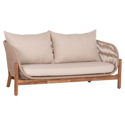 OUTDOOR LOUNGE 2-SEATER SOFA SANJI HM6220 ACACIA WOOD-ALUMINUM-ROPE 168.5x80x82Hcm.
