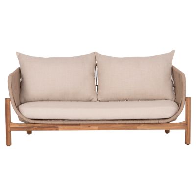 OUTDOOR LOUNGE 2-SEATER SOFA SANJI HM6220 ACACIA WOOD-ALUMINUM-ROPE 168.5x80x82Hcm.