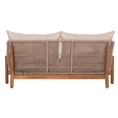 OUTDOOR LOUNGE 2-SEATER SOFA SANJI HM6220 ACACIA WOOD-ALUMINUM-ROPE 168.5x80x82Hcm.