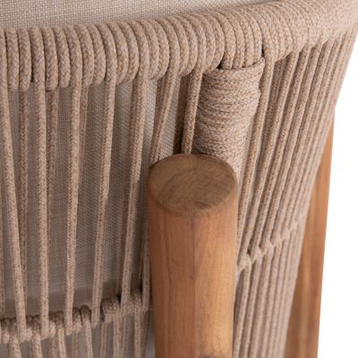 OUTDOOR LOUNGE 2-SEATER SOFA SANJI HM6220 ACACIA WOOD-ALUMINUM-ROPE 168.5x80x82Hcm.