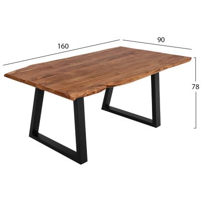 Dining Table Montana HM8336.11 solid acacia wood 160x90x77