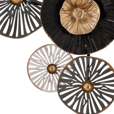 МЕТАЛНА ДЕКОРАЦИЯ ЗА СТЕНА HM7170 СИВО ЕКРЮ ЗЛАТО 88x7x51Y см.